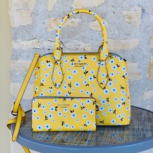 NWT Kate Spade Darcy sm Satchel&wallet yellow